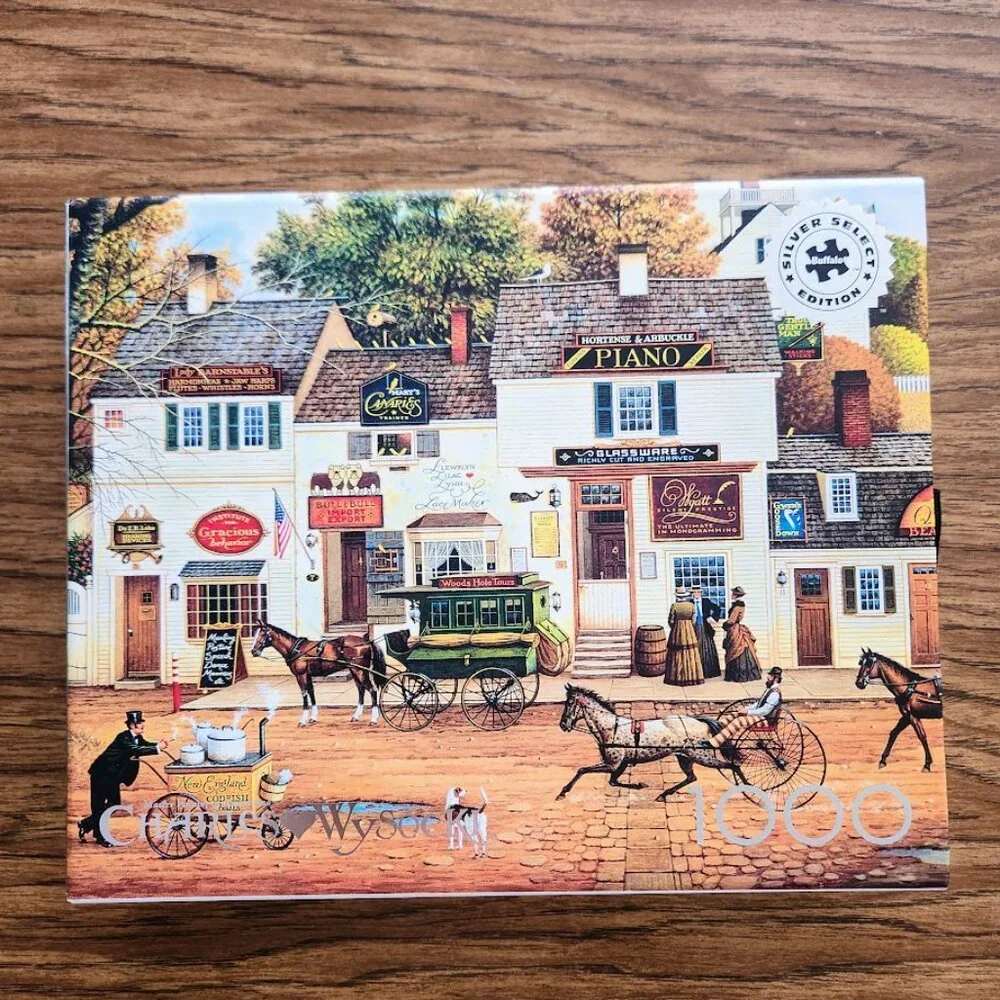 1000 Piece Jigsaw Puzzle Charles Wysocki Olde Cape Cod Horses Carriages
